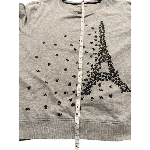 Karl Lagerfeld Eiffel Tower Graphic Women's Sweatshirt Gray Black, size L - Picture 5 of 7